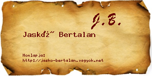 Jaskó Bertalan névjegykártya
